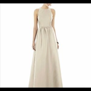 NWT ALFRED SUNG Champagne Sateen Twill Gown